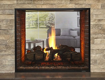 escape see-through gas fireplace