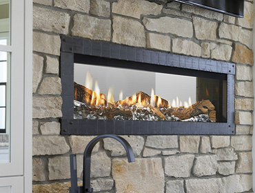 mezzo see-through gas fireplace